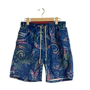 Bugatchi Uomo Men's Multi Color Floral Paisley Print Swim Trunks Size M
